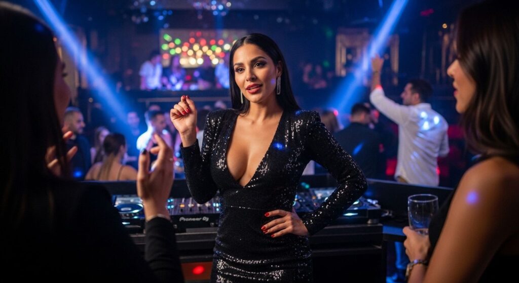 Błyszcząca sukienka do klubu