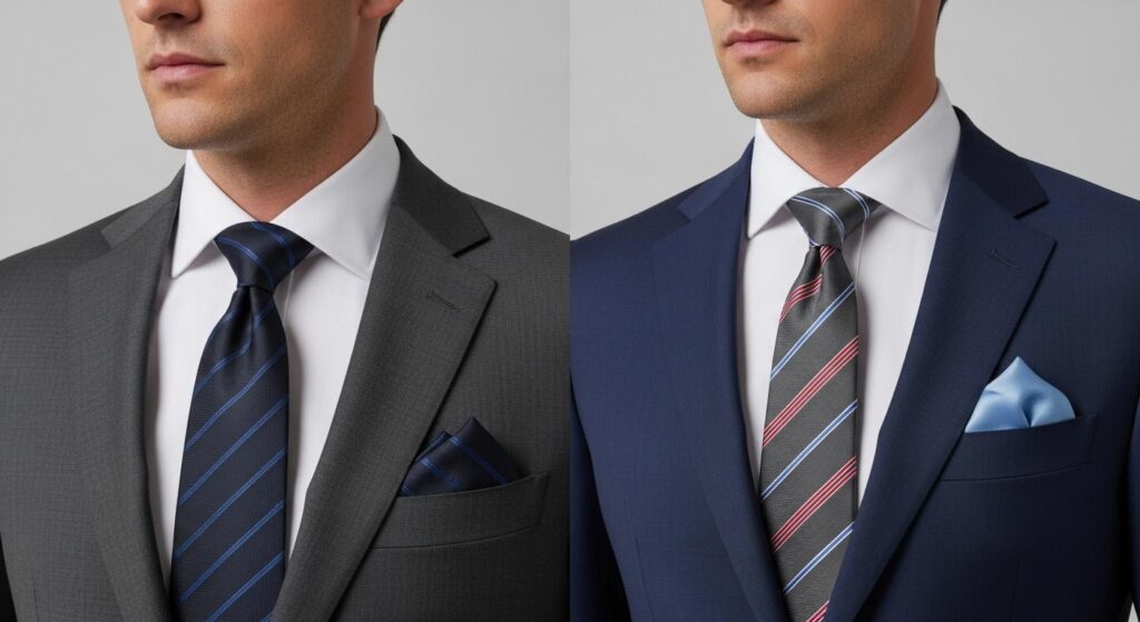 Poszetka a krawat – czy muszą być w tym samym kolorze?
