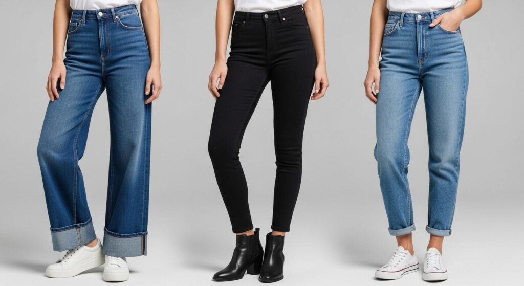 Jak dobrać buty do spodni wide leg, skinny, mom jeans?