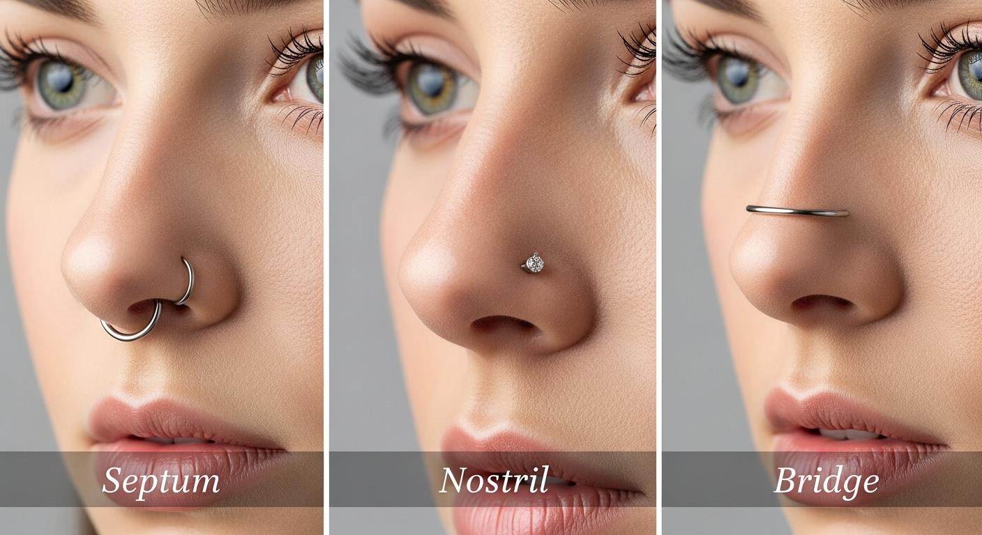 Piercing nosa – septum, nostril, bridge – czym się różnią?