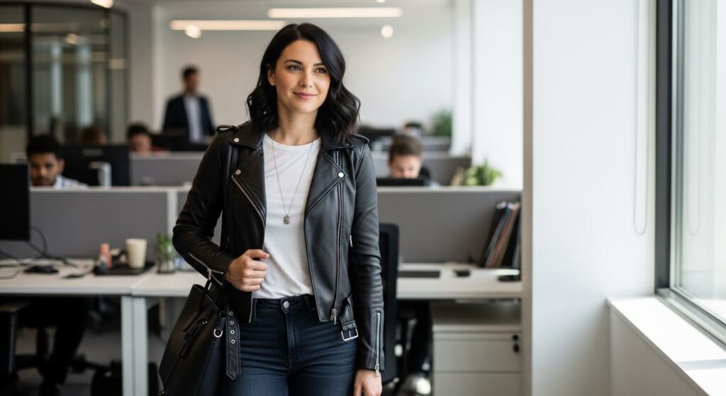 Ramoneska w stylizacji casual friday