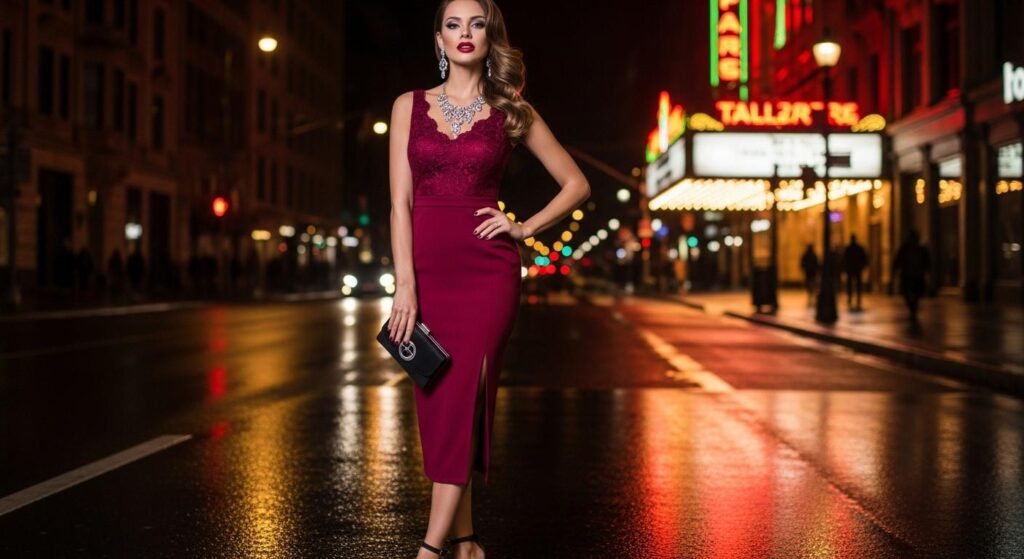 Stylizacja wieczorowa z sukienką ołówkową