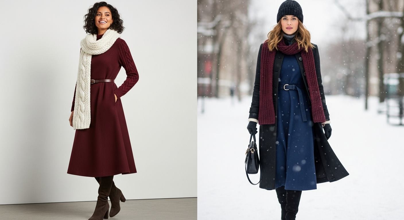 Sukienka zimą – z czym ją łączyć, by było ciepło i modnie?