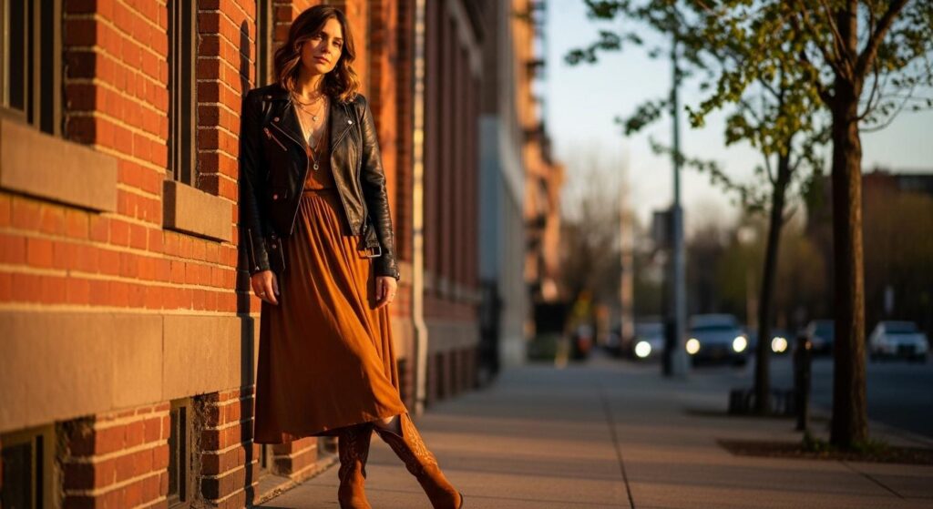 Kobieta w stylizacji z kowbojkami