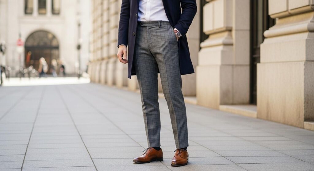 Jakie buty do spodni w kratę lub z printem? Jak nie przesadzić?