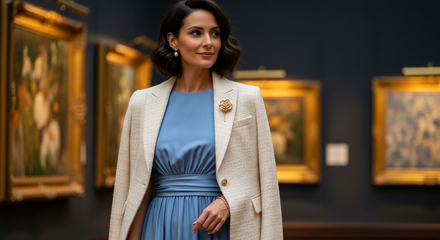 Jaki żakiet do chabrowej sukienki?