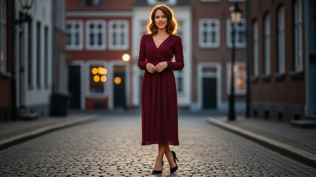 Jakie buty do bordowej sukienki?