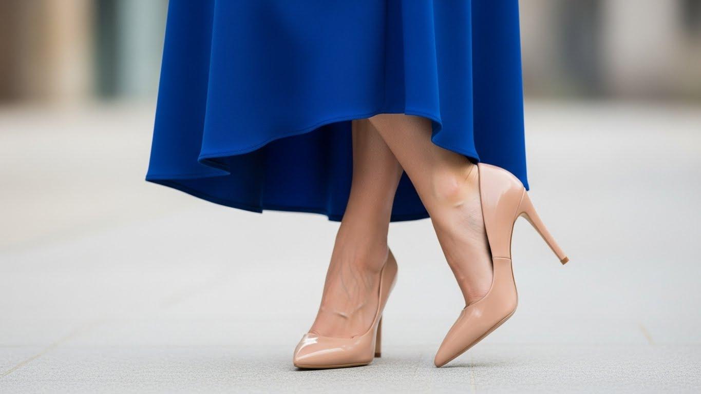 Jakie buty do chabrowej sukienki?
