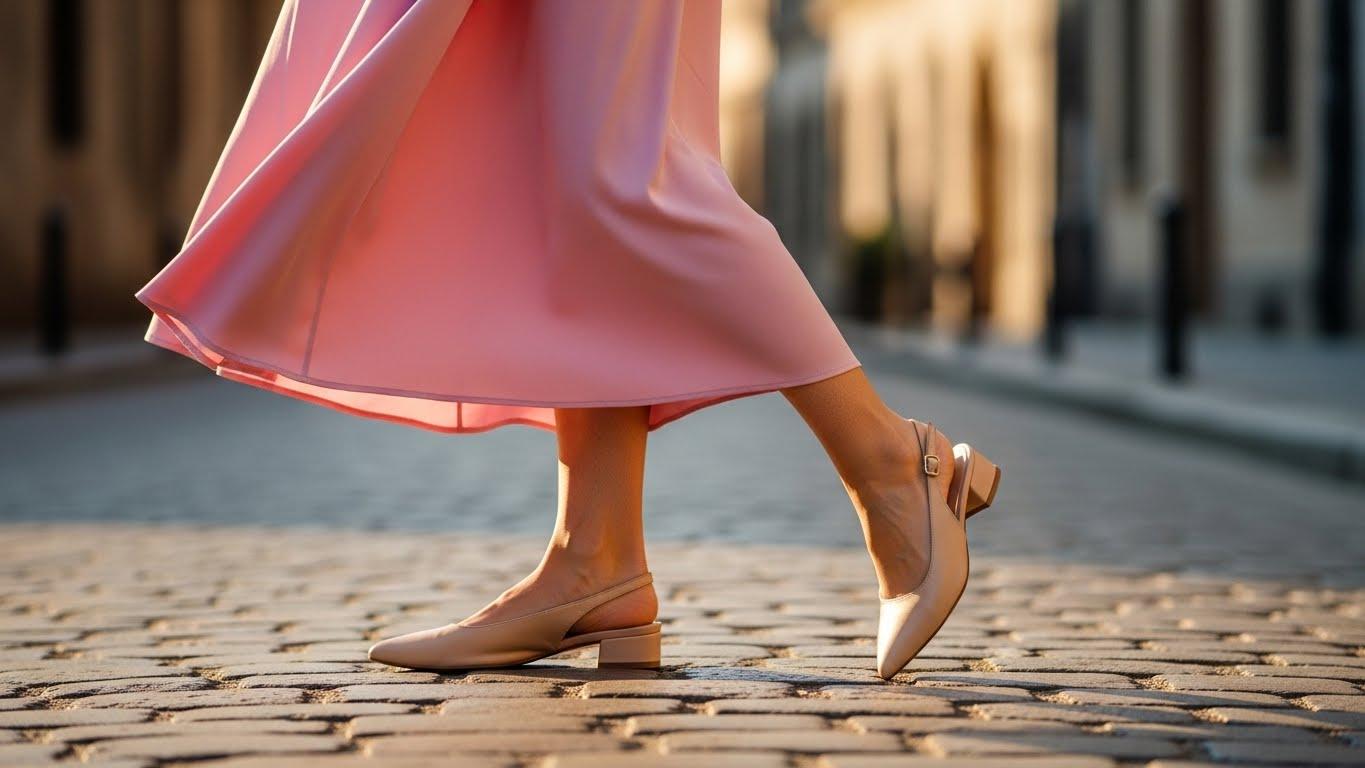 Jakie buty do pudrowo różowej sukienki?